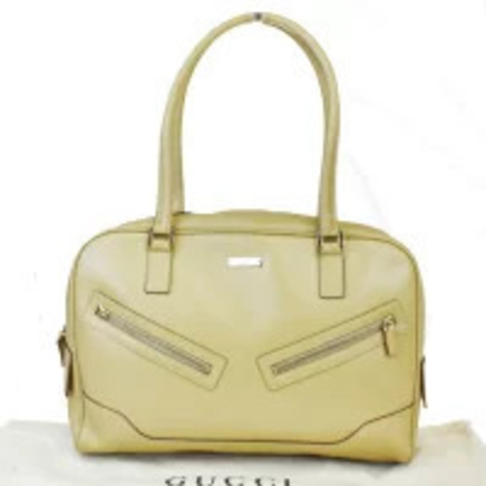 Gucci Shoulder Bag Handbag Beige Leather
